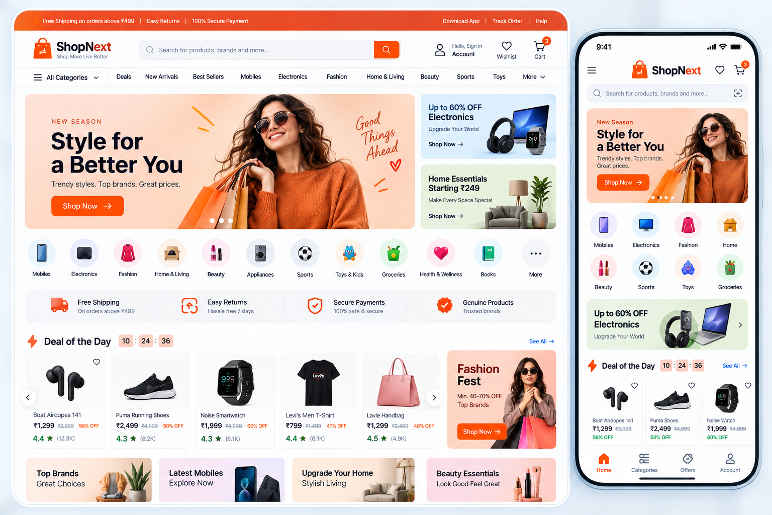 NexaCart Commerce: Retail intelligence interface illustration