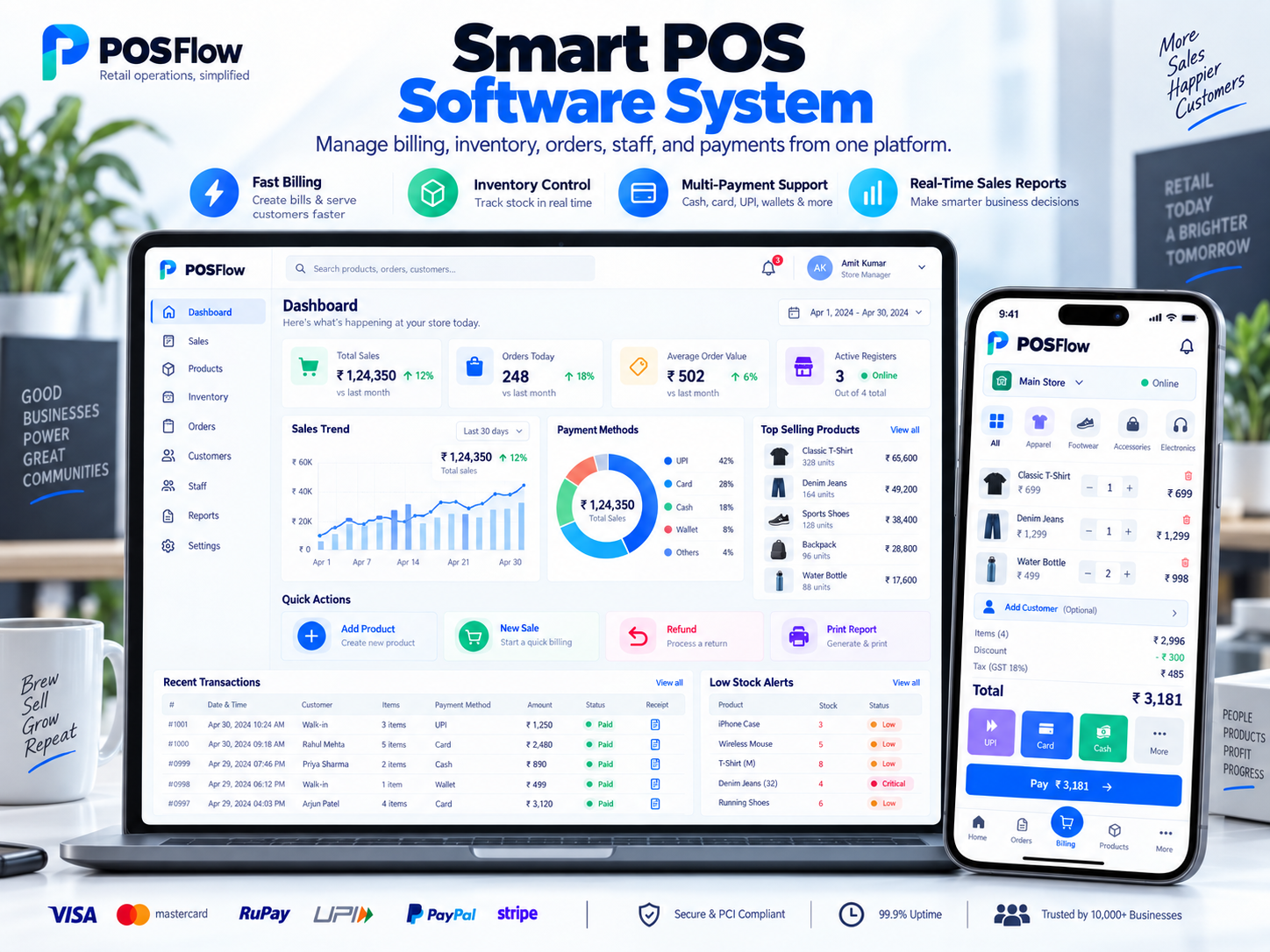 POS Software System: Point of sale interface illustration