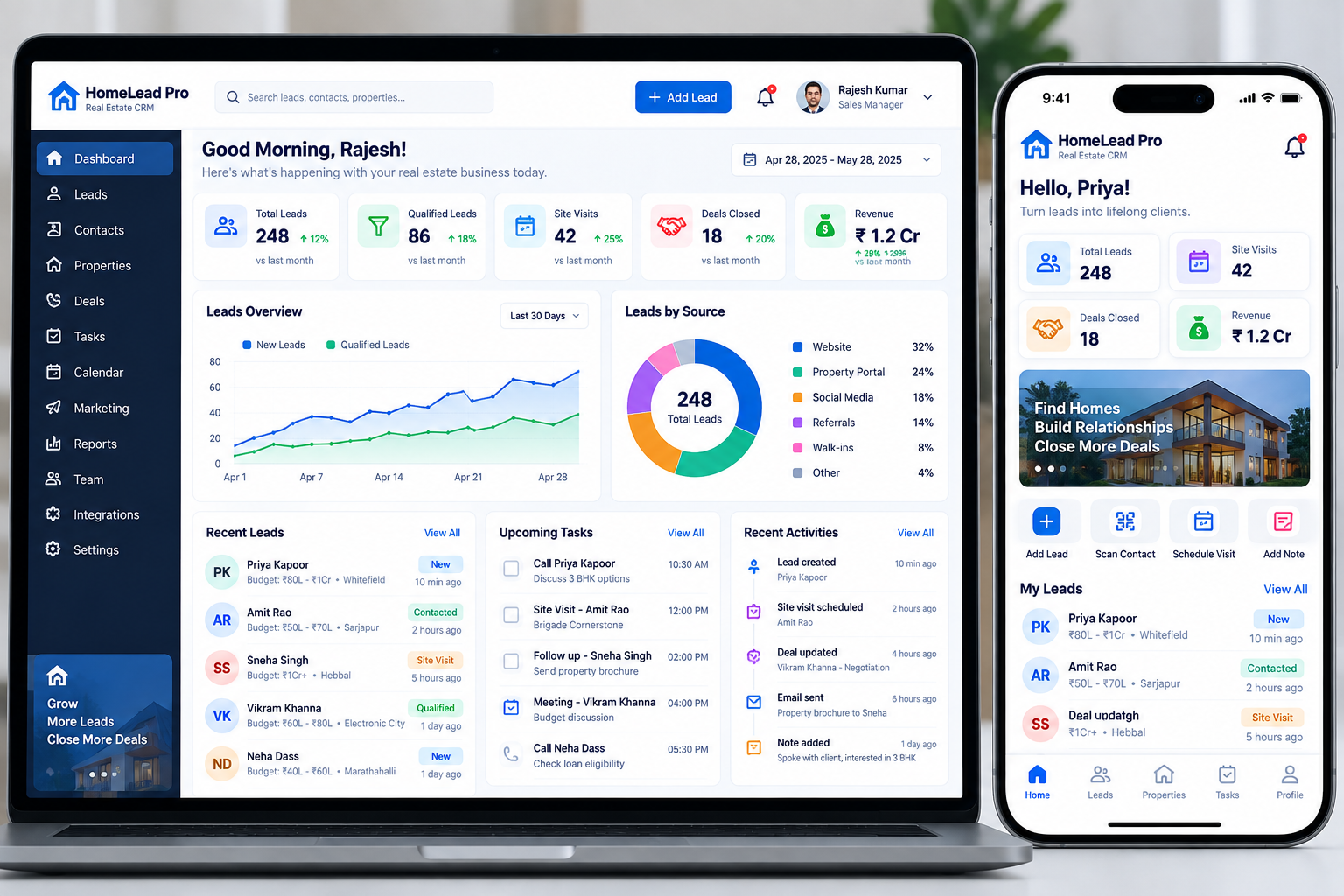 Properties Management App: Property operations interface illustration