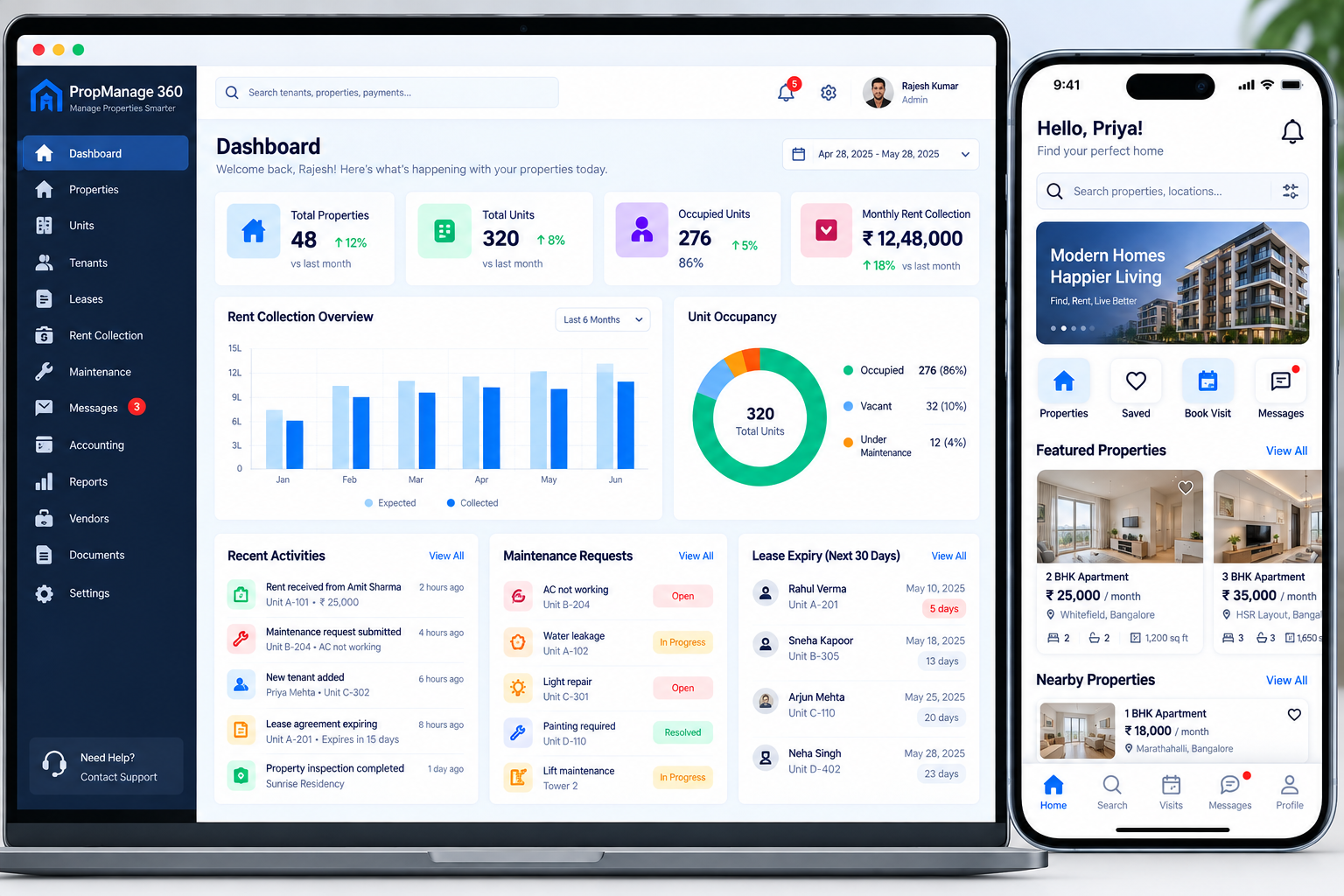 Real Estate CRM: Real estate CRM interface illustration